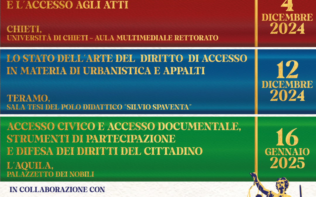 Incontri di Studio “DIRITTO DI ACCESSO E FORME DIFFUSE DI CONTROLLO” Teramo 12 dicembre 2024